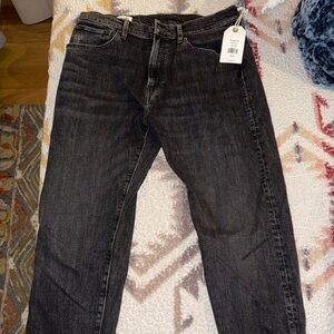 Re/Done Men's Slim Straight Jeans in Black Japanese Denim